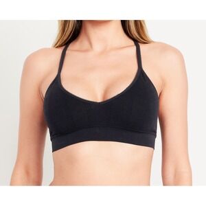 Old Navy Women's Pointelle Seamless Racerback Bralette #800561 - Black - L